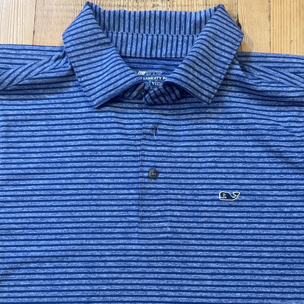 Vineyard Vines Men's Navy Striped Polo